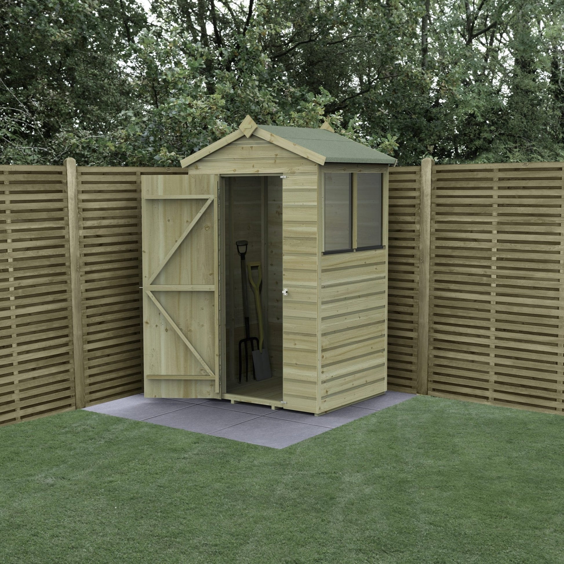 Forest Beckwood 4x3 Apex Shed - 2 Windows - JJ Building Materials