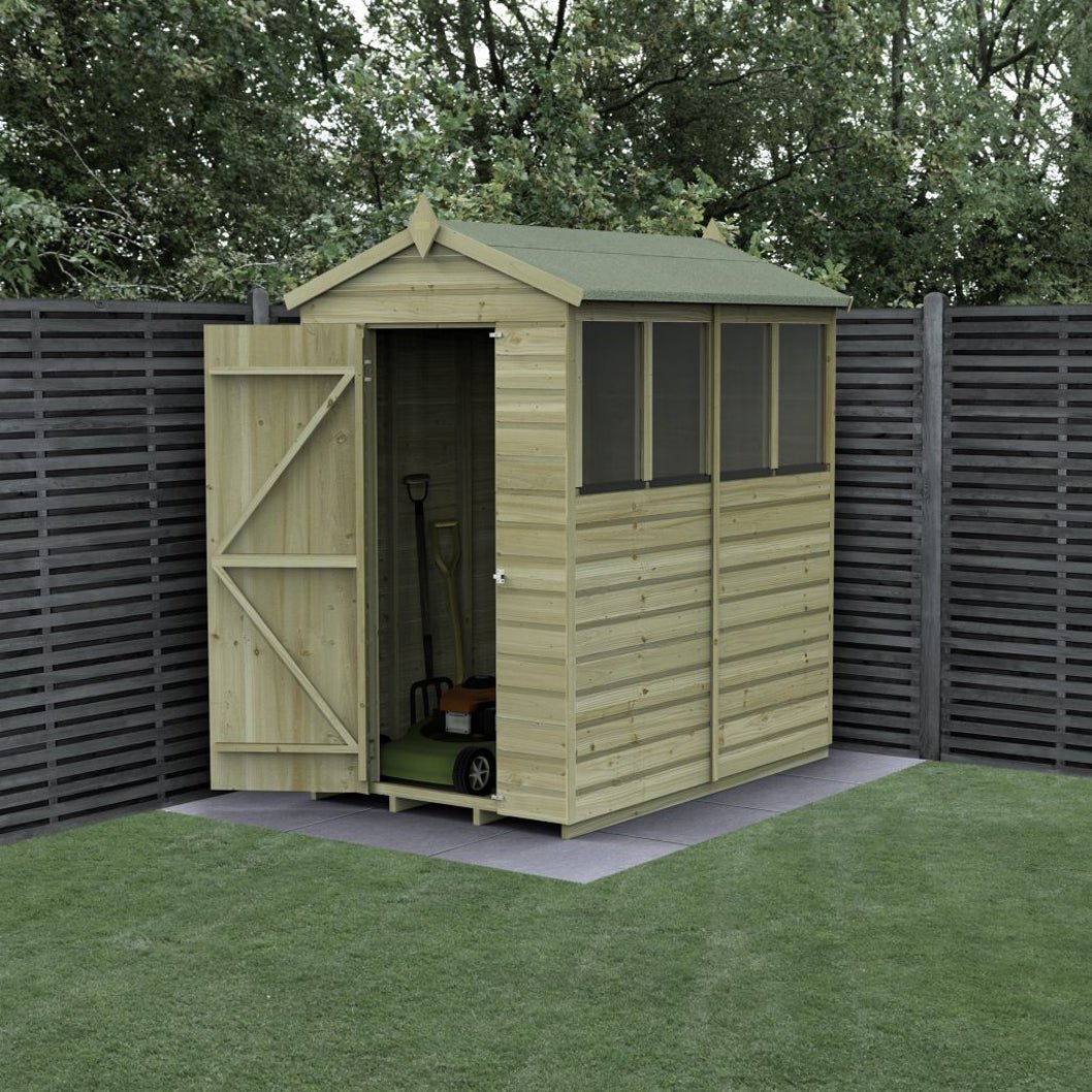 Forest Beckwood 4x6 Apex Shed - 4 Window - JJ Building Materials