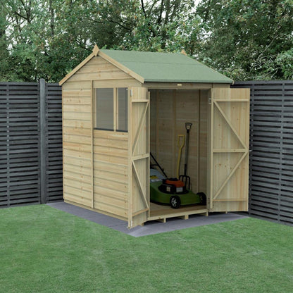 Forest Beckwood 5x7 Reverse Apex Shed - 2 Windows - Double Door - JJ Building Materials