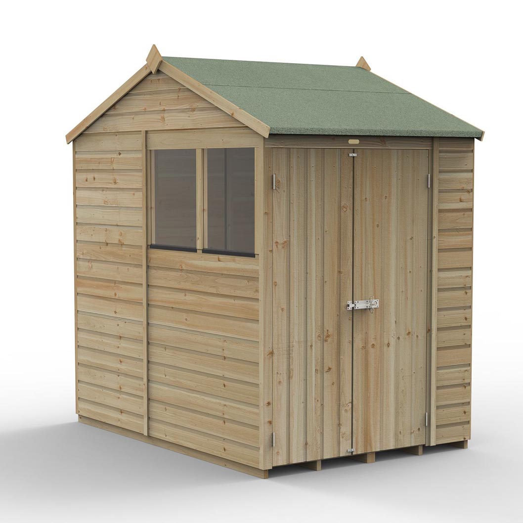 Forest Beckwood 5x7 Reverse Apex Shed - 2 Windows - Double Door - JJ Building Materials