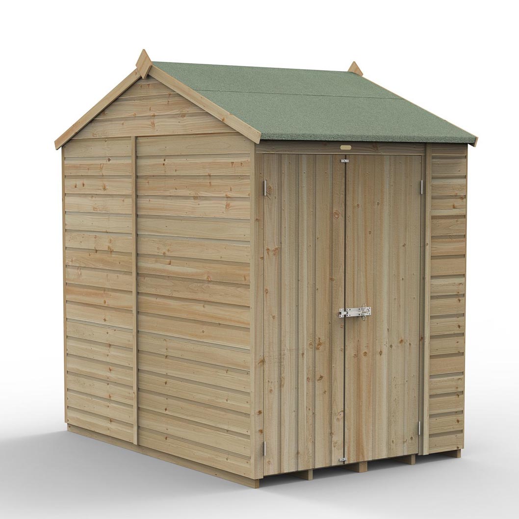 Forest Beckwood 5x7 Reverse Apex Shed - No Windows - Double Door - JJ Building Materials