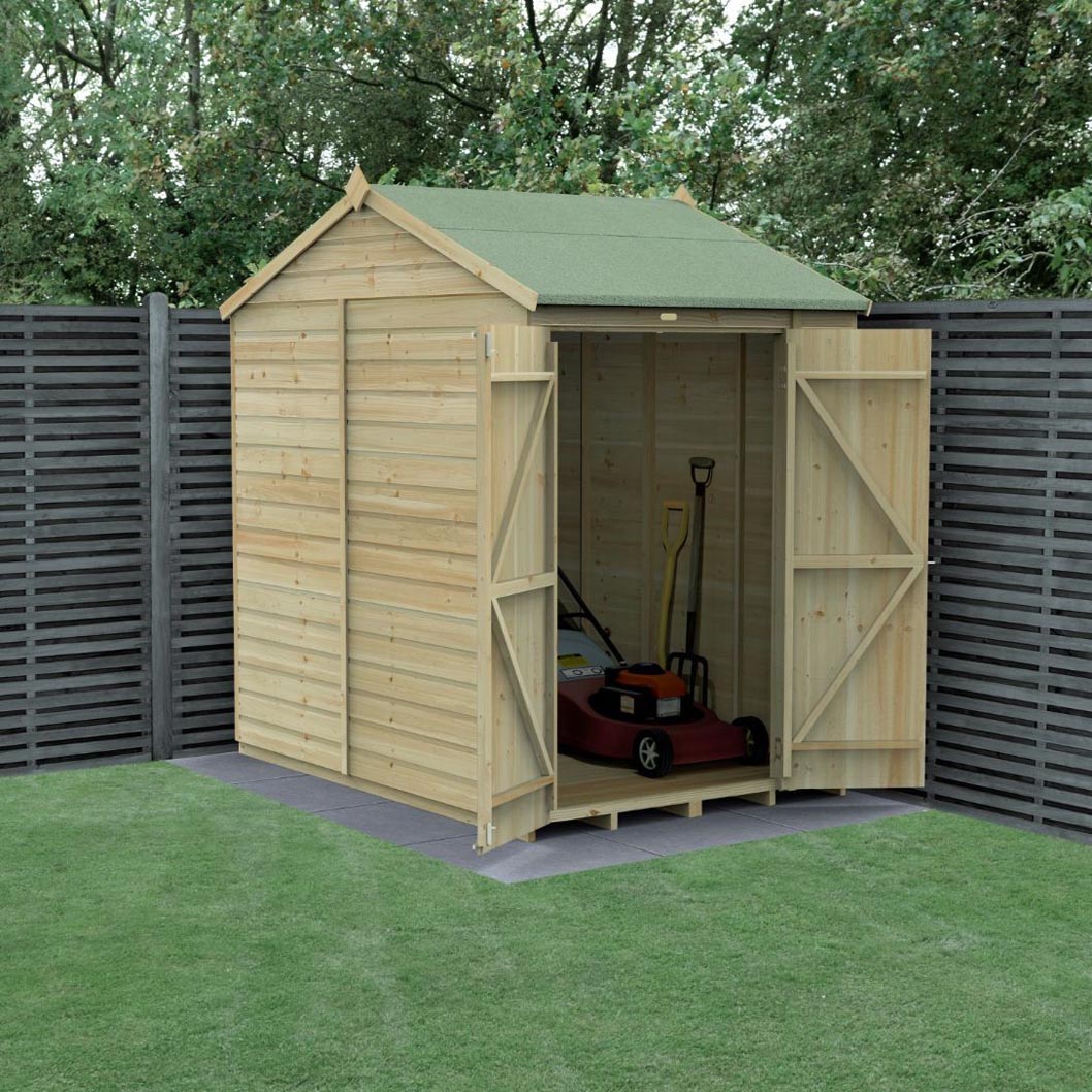 Forest Beckwood 5x7 Reverse Apex Shed - No Windows - Double Door - JJ Building Materials