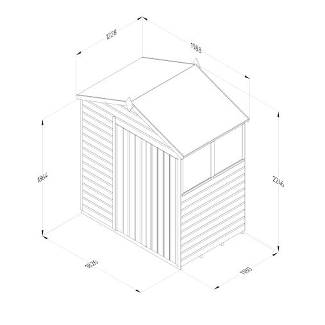 Forest Beckwood 6x4 Apex Shed - 2 Windows - JJ Building Materials