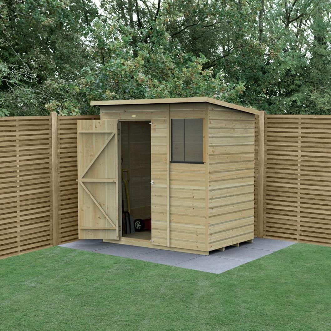 Forest Beckwood 6x4 Pent Shed - 1 Window - Double Door - JJ Building Materials