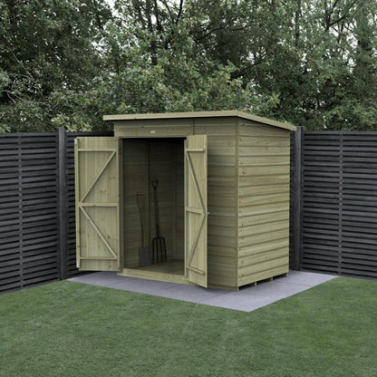 Forest Beckwood 6x4 Pent Shed - No Windows - Double Door - JJ Building Materials