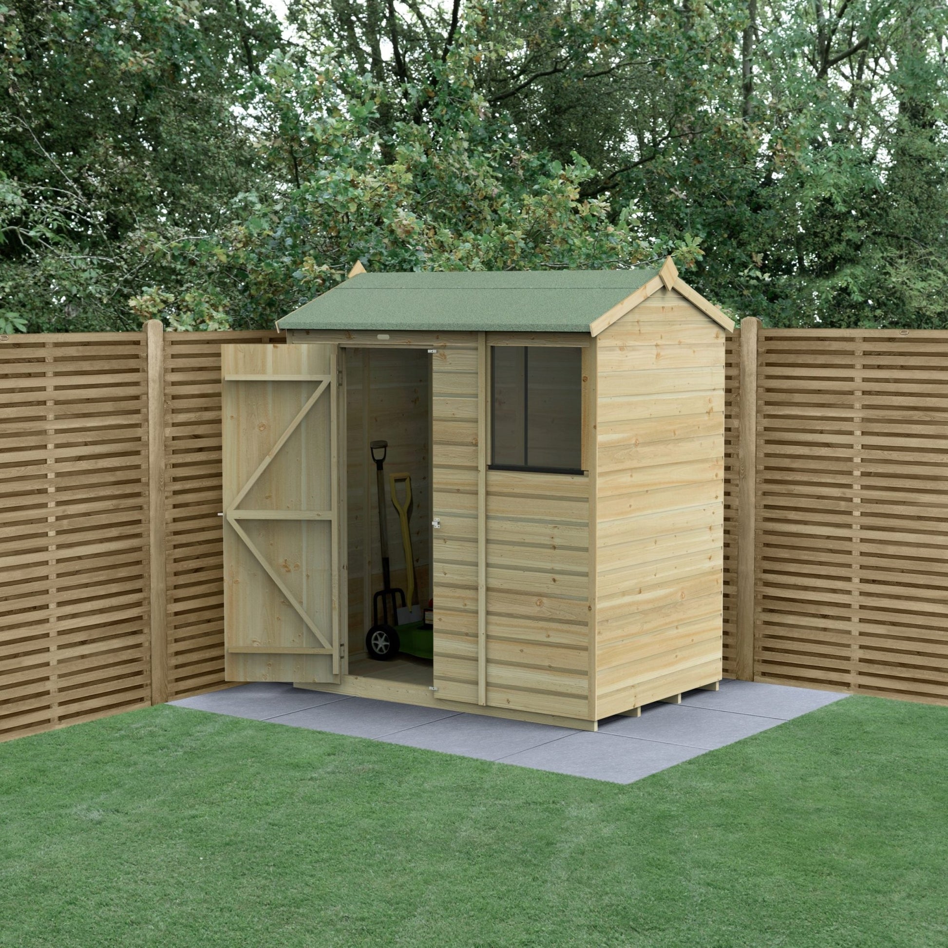 Forest Beckwood 6x4 Reverse Apex Shed - 1 Window - JJ Building Materials