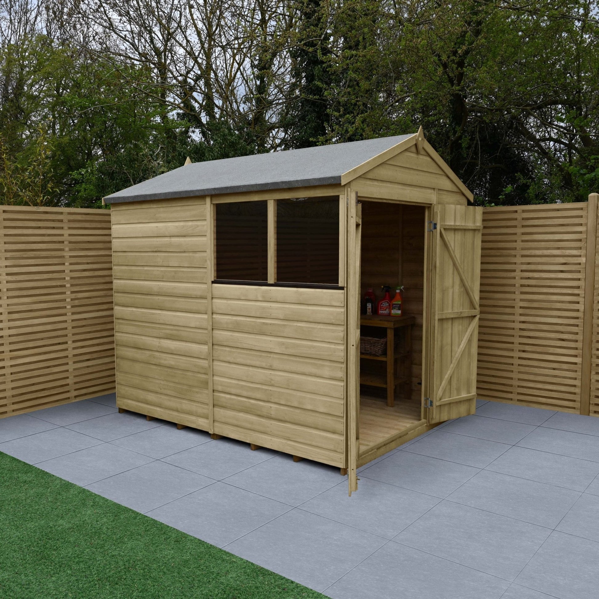 Forest Beckwood 6x8 Apex Shed - 2 Windows - Double Door - JJ Building Materials