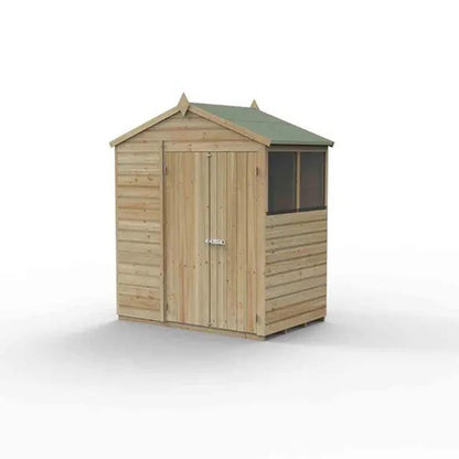 Forest Beckwood 6x8 Apex Shed - 2 Windows - Double Door - JJ Building Materials