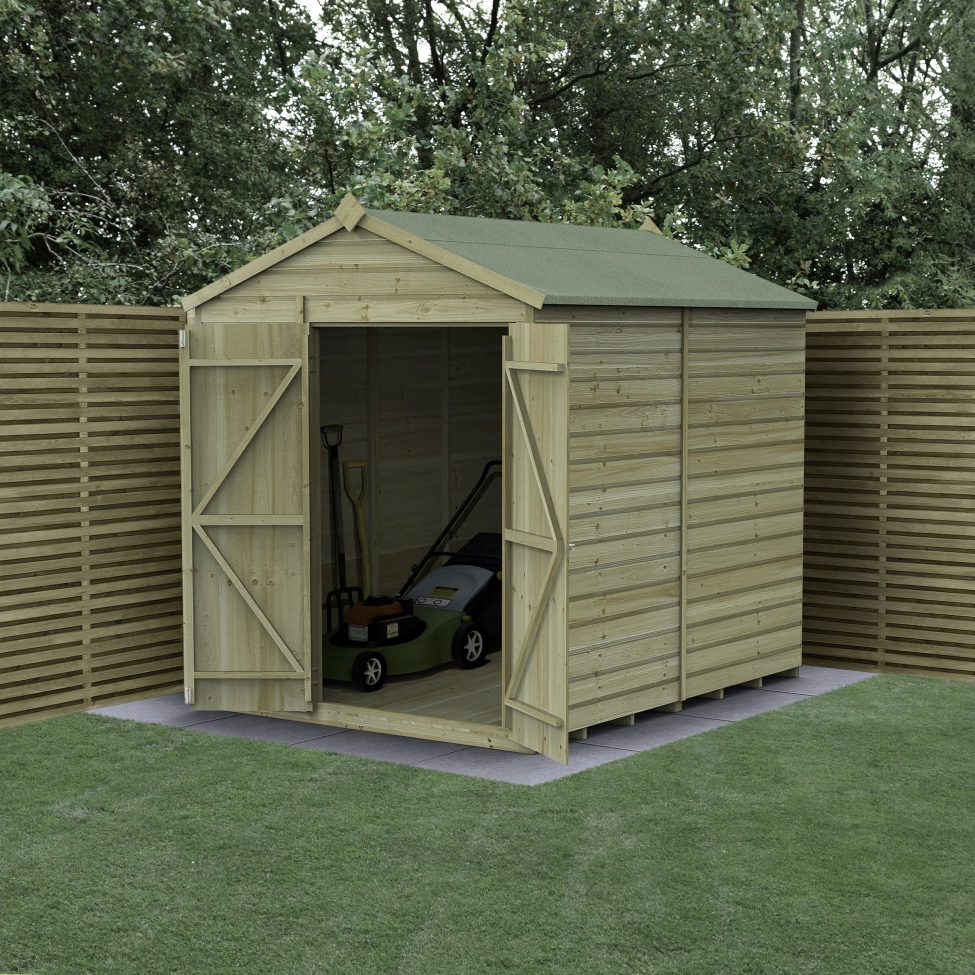 Forest Beckwood 6x8 Apex Shed - No Windows - Double Door - JJ Building Materials