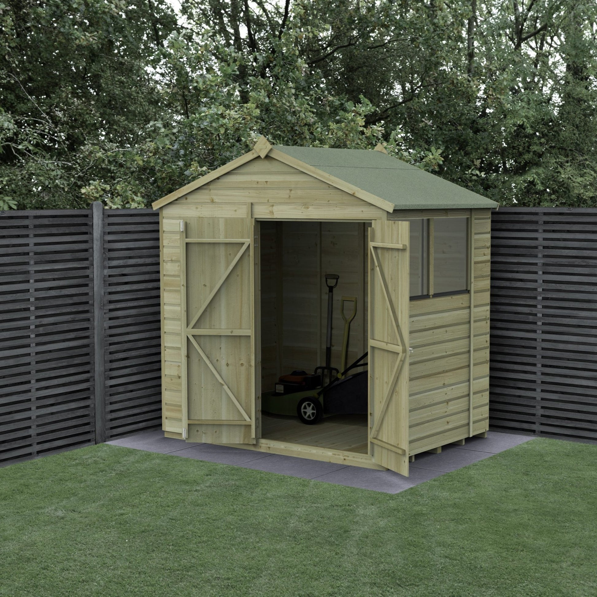 Forest Beckwood 7x5 Apex Shed - 2 Windows - Double Door - JJ Building Materials