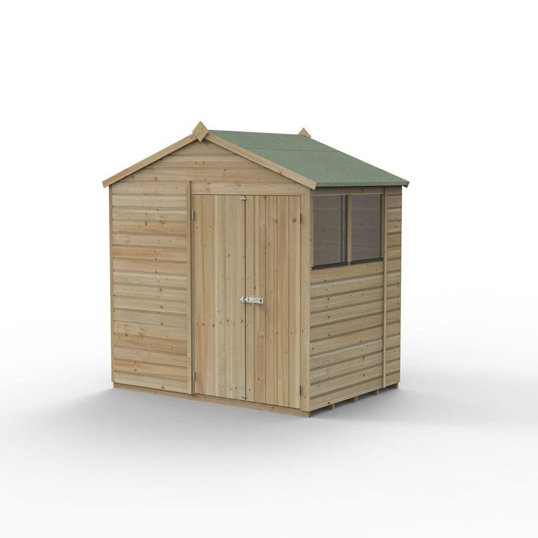 Forest Beckwood 7x5 Apex Shed - 2 Windows - Double Door - JJ Building Materials