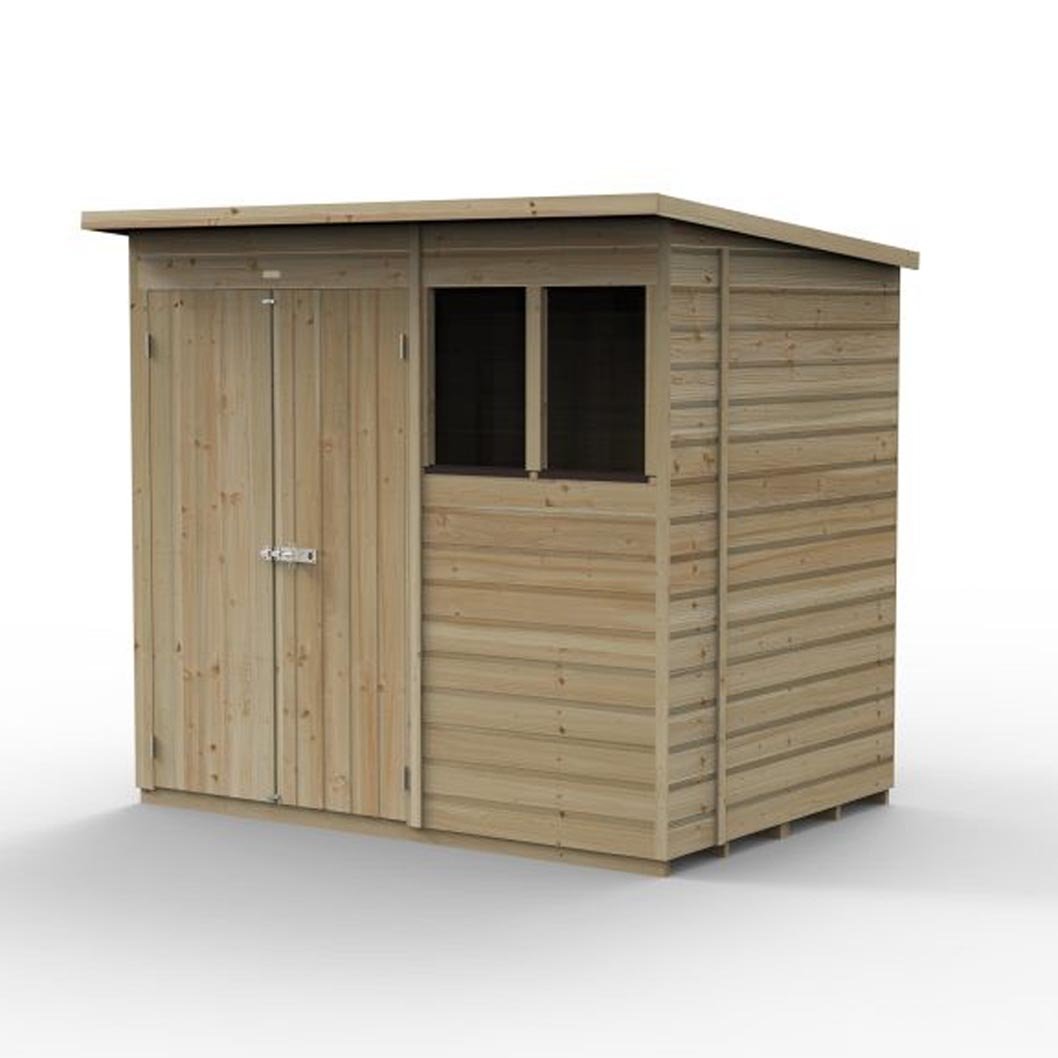 Forest Beckwood 7x5 Pent Shed - 2 Windows - Double Door - JJ Building Materials