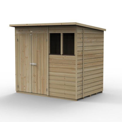 Forest Beckwood 7x5 Pent Shed - 2 Windows - Double Door - JJ Building Materials