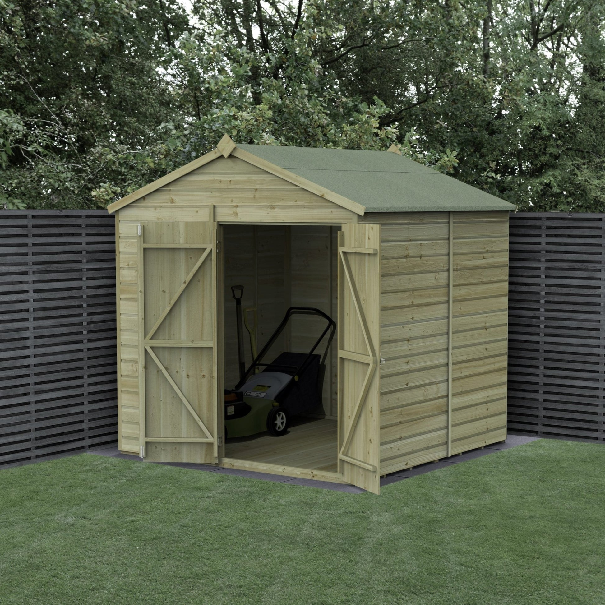 Forest Beckwood 7x7 Apex Shed - No Windows - Double Door - JJ Building Materials
