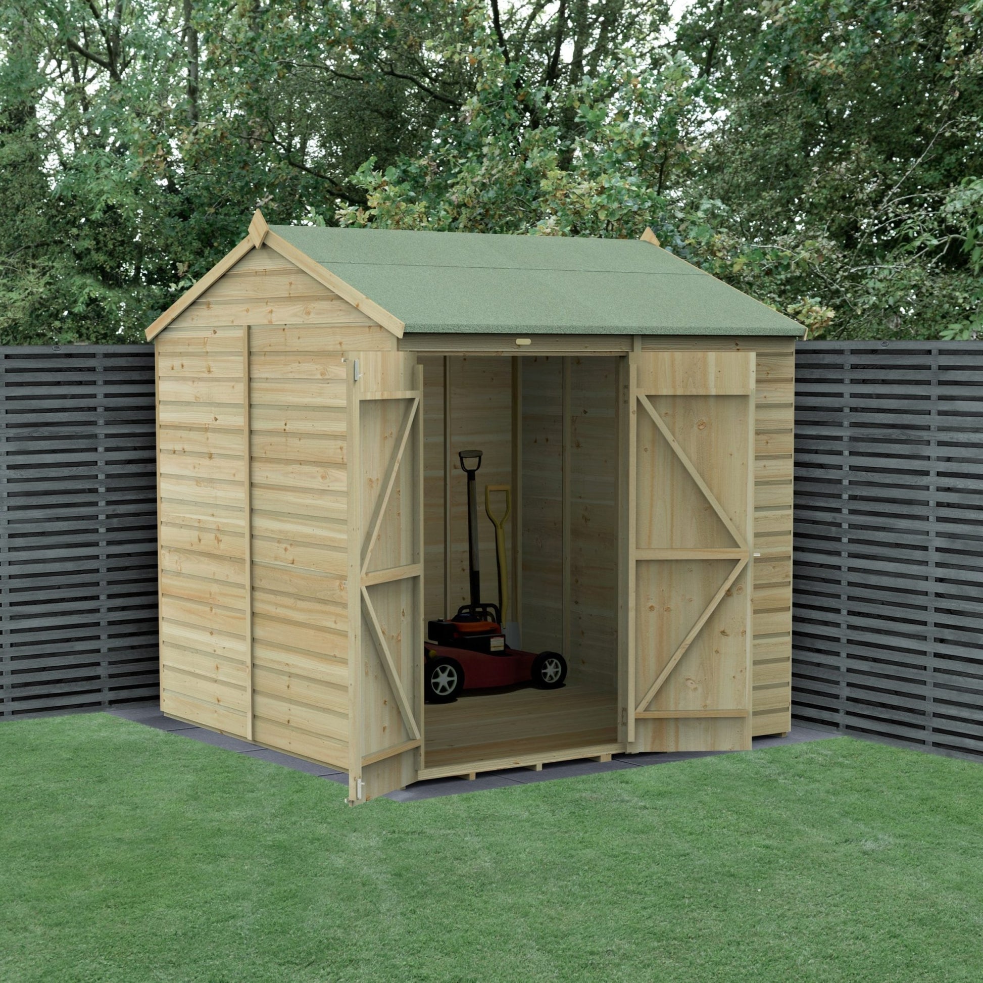 Forest Beckwood 7x7 Reverse Apex Shed - No Windows - Double Door - JJ Building Materials