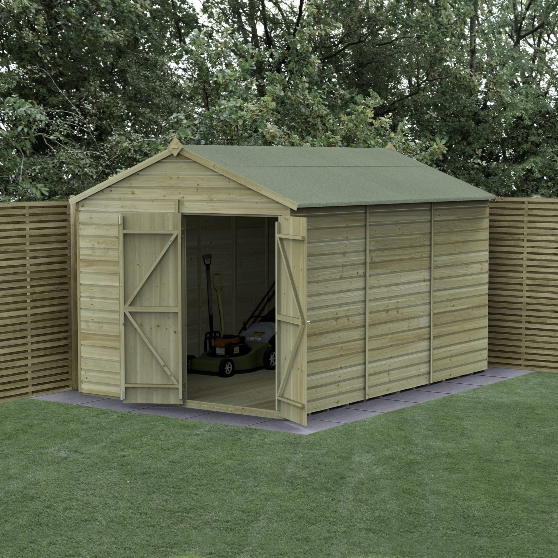 Forest Beckwood 8x12 Apex Shed - No Windows - Double Door - JJ Building Materials