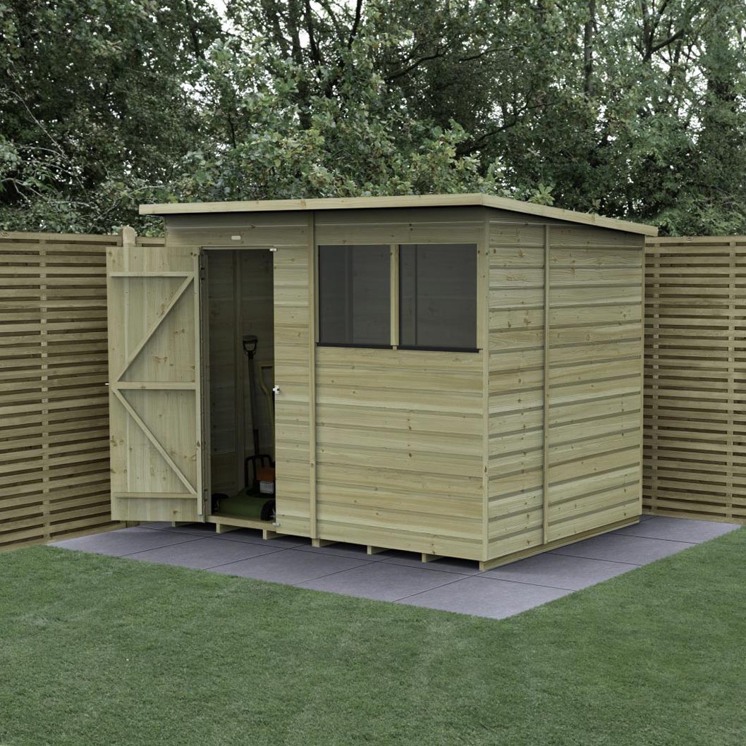 Forest Beckwood 8x6 Pent Shed - 2 Windows - JJ Building Materials