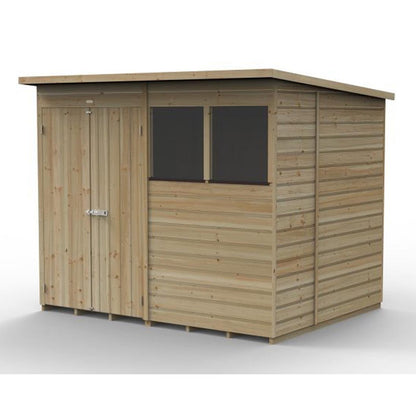Forest Beckwood 8x6 Pent Shed - 2 Windows - Double Door - JJ Building Materials