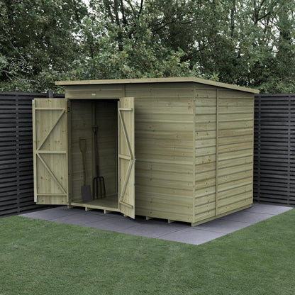 Forest Beckwood 8x6 Pent Shed - No Windows - Double Door - JJ Building Materials