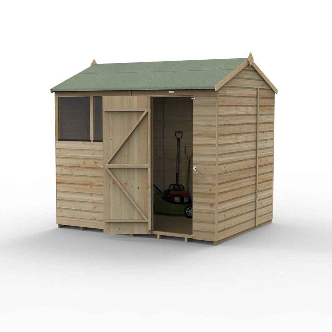 Forest Beckwood 8x6 Reverse Apex Shed - 2 Windows - JJ Building Materials