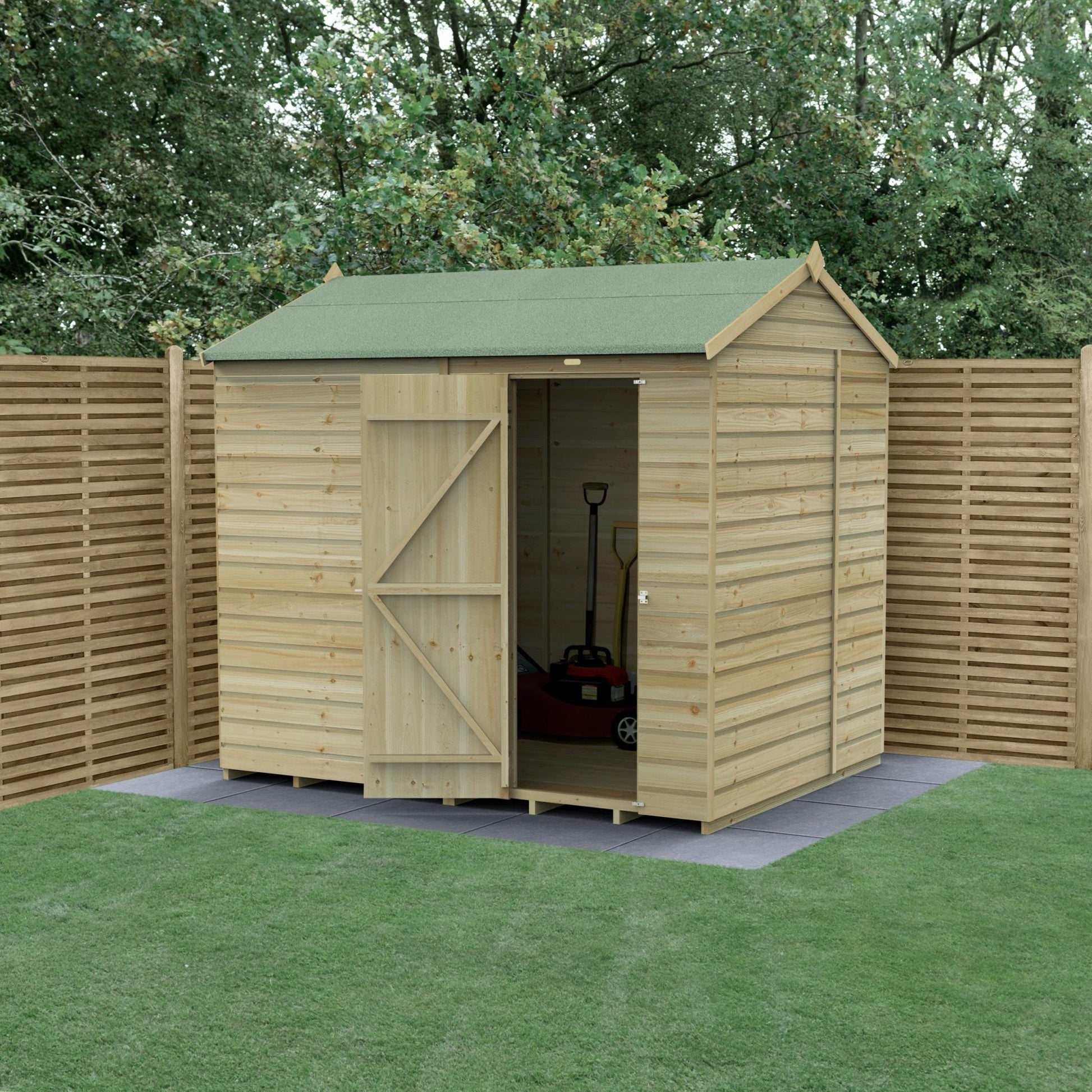 Forest Beckwood 8x6 Reverse Apex Shed - No Windows - JJ Building Materials