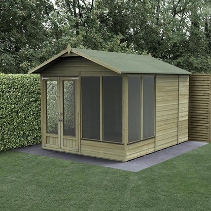 Forest Beckwood Apex Summerhouse 10 x 8 – Double Door – 6 Windows - JJ Building Materials