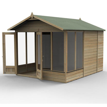 Forest Beckwood Apex Summerhouse 10 x 8 – Double Door – 6 Windows - JJ Building Materials