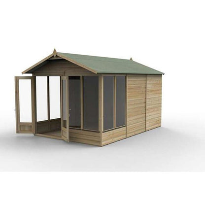 Forest Beckwood Apex Summerhouse 12 x 8- Double Door – 6 Windows - JJ Building Materials