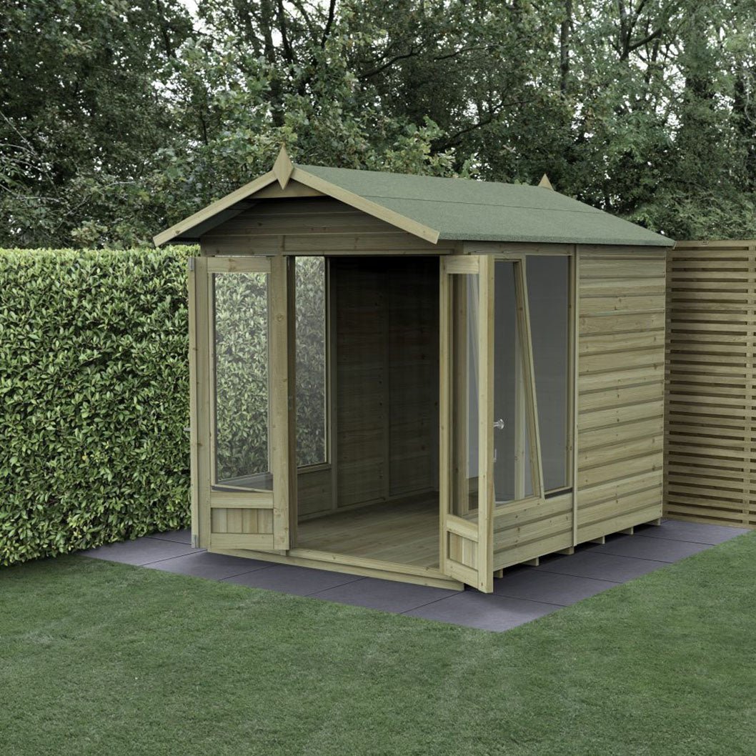 Forest Beckwood Apex Summerhouse 6×4 – Double Door – 5 Windows – 1 Opening - JJ Building Materials