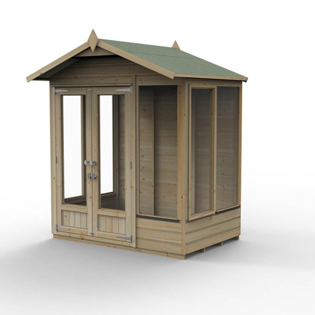 Forest Beckwood Apex Summerhouse 6×4 – Double Door – 5 Windows – 2 Opening - JJ Building Materials