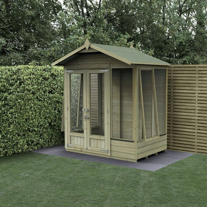 Forest Beckwood Apex Summerhouse 6×4 – Double Door – 5 Windows – 2 Opening - JJ Building Materials