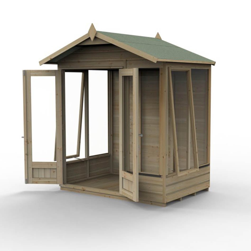 Forest Beckwood Apex Summerhouse 6×4 – Double Door – 5 Windows – 2 Opening - JJ Building Materials