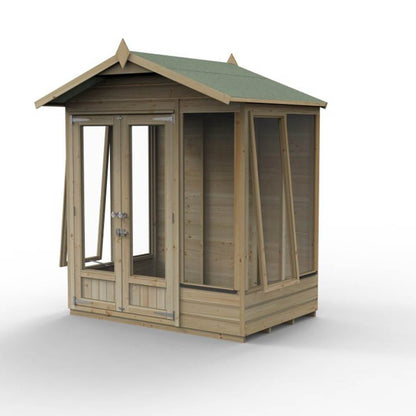 Forest Beckwood Apex Summerhouse 6×4 – Double Door – 5 Windows – 2 Opening - JJ Building Materials