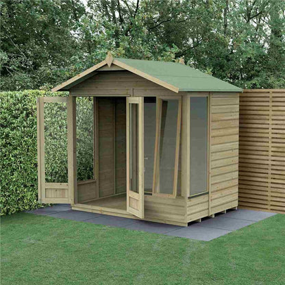 Forest Beckwood Apex Summerhouse 7×5 – Double Door – 4 Windows – 1 Front Opening - JJ Building Materials
