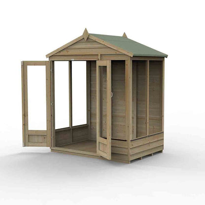 Forest Beckwood Apex Summerhouse 7×5 – Double Door – 4 Windows – 1 Front Opening - JJ Building Materials