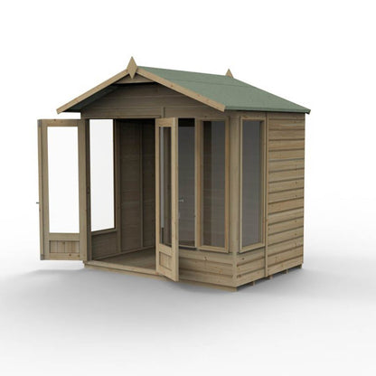 Forest Beckwood Apex Summerhouse 7×5 – Double Door – 4 Windows – 2 Opening - JJ Building Materials