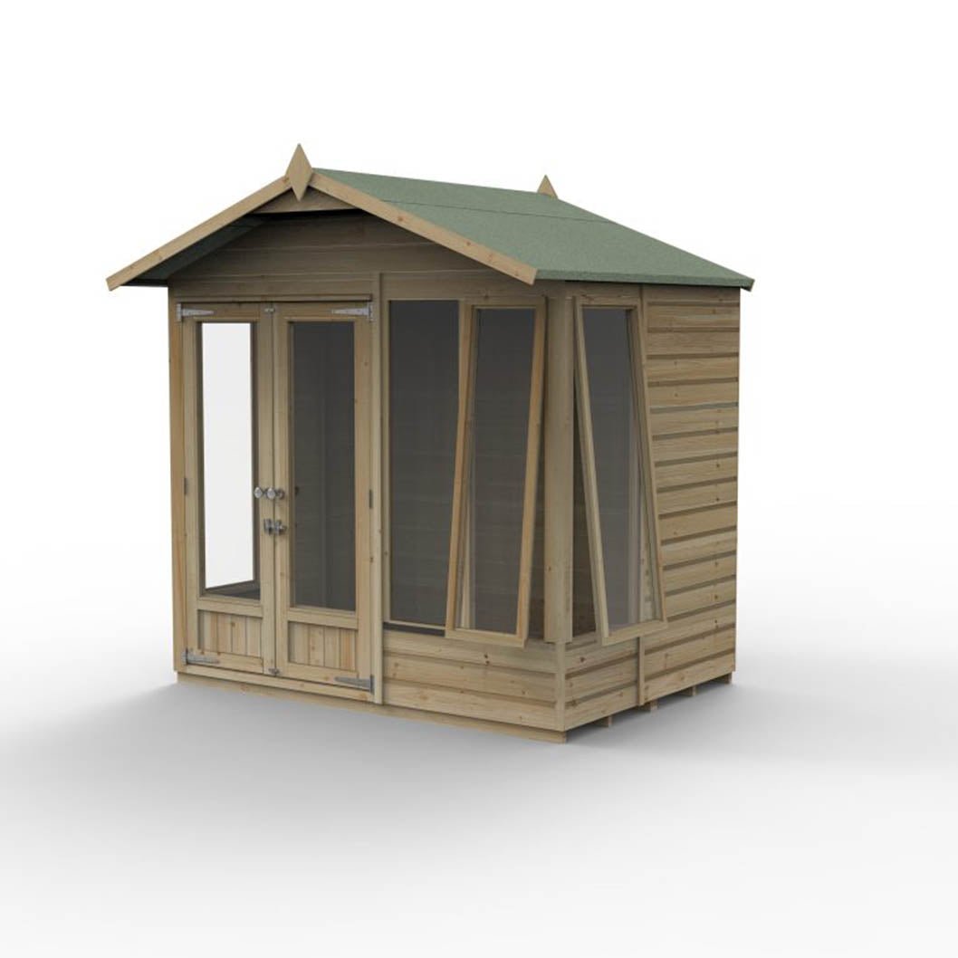 Forest Beckwood Apex Summerhouse 7×5 – Double Door – 4 Windows – 2 Opening - JJ Building Materials