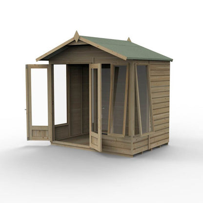 Forest Beckwood Apex Summerhouse 7×5 – Double Door – 4 Windows – 2 Opening - JJ Building Materials