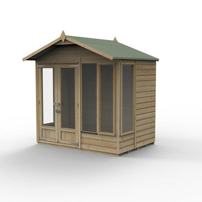 Forest Beckwood Apex Summerhouse 7×5 – Double Door – 4 Windows – 2 Opening - JJ Building Materials