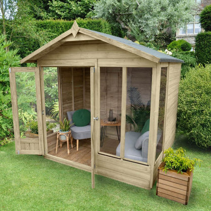 Forest Beckwood Apex Summerhouse 7×5 – Double Door – 4 Windows - JJ Building Materials