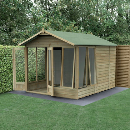 Forest Beckwood Apex Summerhouse 8×10 – Double Door – 6 Windows – 2 Opening - JJ Building Materials