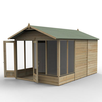 Forest Beckwood Apex Summerhouse 8×12 – Double Door – 6 Windows – 1 Opening - JJ Building Materials