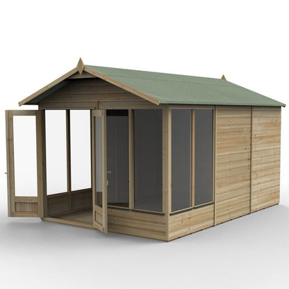 Forest Beckwood Apex Summerhouse 8×12 – Double Door – 6 Windows – 2 Opening – 1 Opening - JJ Building Materials