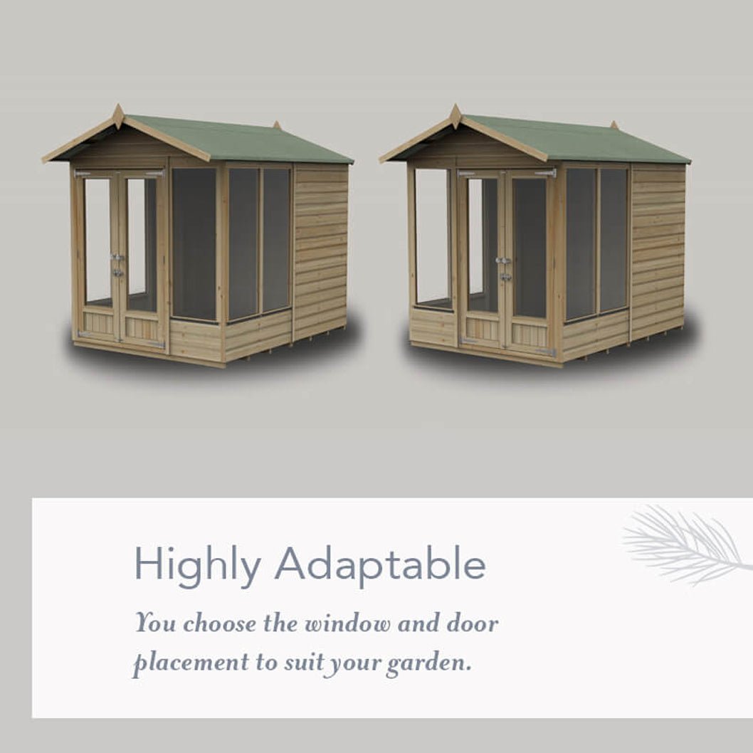 Forest Beckwood Apex Summerhouse 8×6 – Double Door – 4 Windows - JJ Building Materials