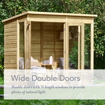 Forest Beckwood Apex Summerhouse 8×6 – Double Door – 4 Windows – 2 Opening - JJ Building Materials
