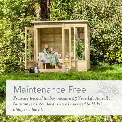 Forest Beckwood Apex Summerhouse 8×6 – Double Door – 4 Windows – 2 Opening - JJ Building Materials