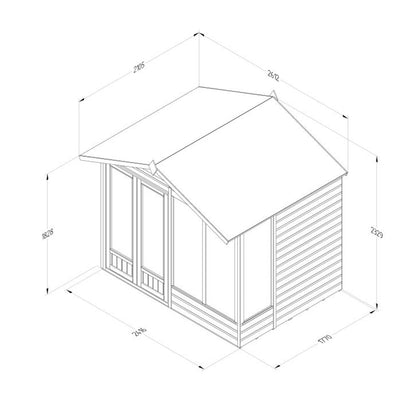 Forest Beckwood Apex Summerhouse 8×6 – Double Door – 4 Windows – 2 Opening - JJ Building Materials