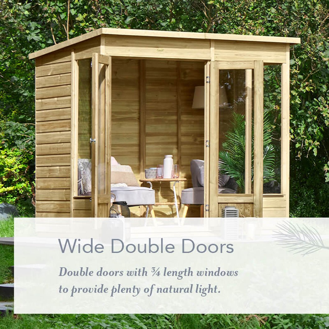 Forest Beckwood Apex Summerhouse 8×6 – Double Door – 4 Windows - JJ Building Materials