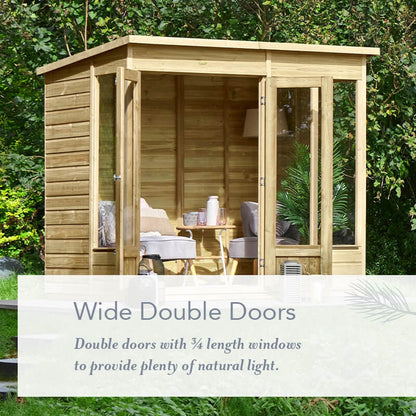 Forest Beckwood Apex Summerhouse 8×6 – Double Door – 4 Windows - JJ Building Materials
