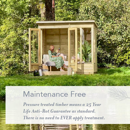 Forest Beckwood Apex Summerhouse 8×6 – Double Door – 4 Windows - JJ Building Materials
